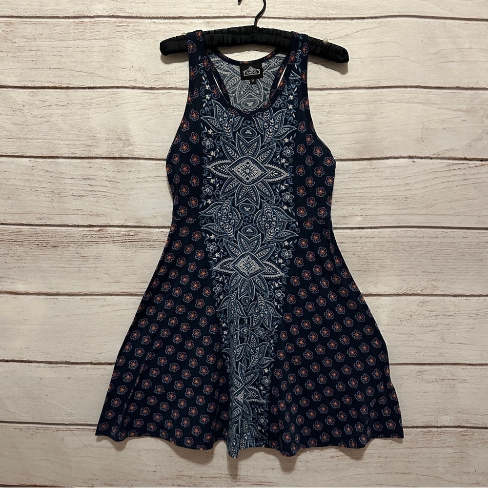 Angie Bohemian Print Summer Fit and Flare Tank Skater Lightweight Size Medium